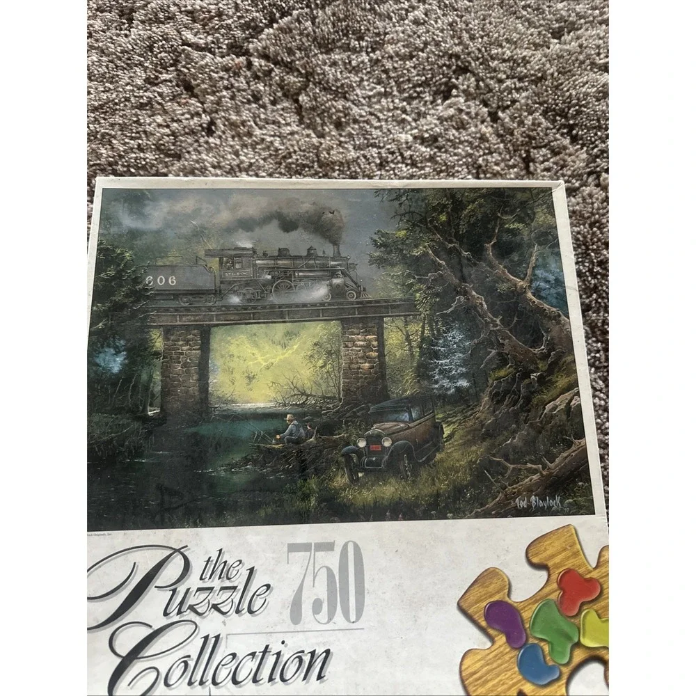 New Sealed RoseArt Masterworks Rails on Dogwood Creek 750 Piece Jigsaw Puzzle‎ - Picture 2 of 5